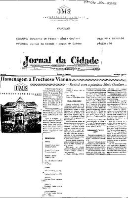 Homenagem a Fructuoso Vianna: Recital com a pianista Sônia Goulart