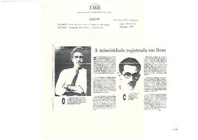 A mineiridade registrada em livro