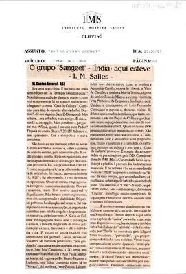 O grupo "Sangeet" - (Índia) aqui esteve - I.M.Salles -