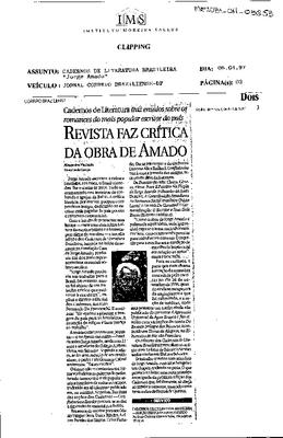 Cadernos de Literatura traz ensaios sobre os romances do mais popular ;escritor do país: Revista faz crítica da Obra de Amado
