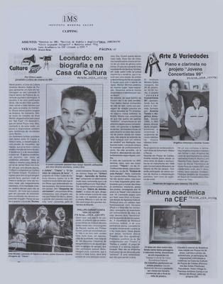 Cultura - Arte e Variedades: Piano e Clarineta no projeto "Jovens Concertistas 99"