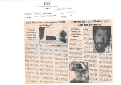 IMS abre inscrições para o "Arte da Cidade"