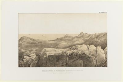 (Vista do cimo do Morro do Corcovado, perto de São Sebastião [do Rio de Janeiro])