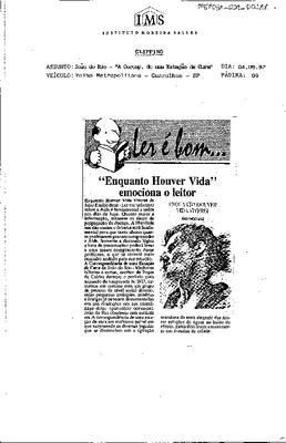 "Enquanto Houver Vida" emociona o leitor