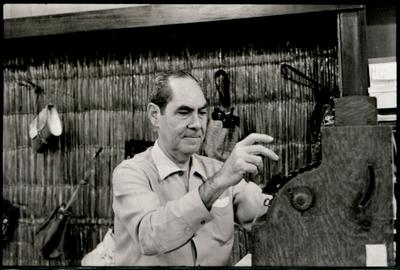 Pedro Caetano na caixa registradora