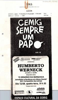 Cemig Sempre Um Papo: Humberto Werneck: "Desatino da Rapaziada"