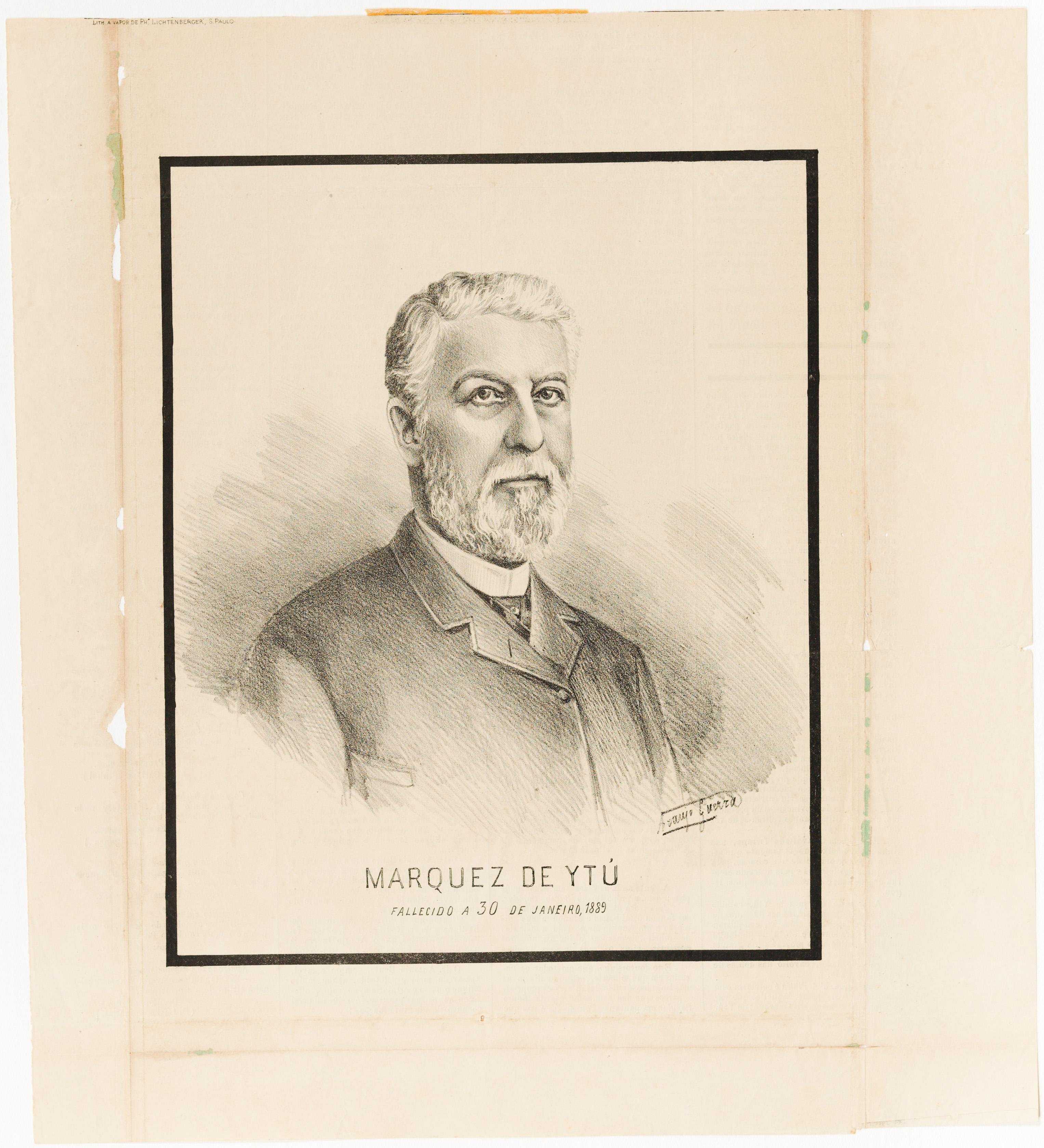 Marquez de Ytú fallecido a 30 de janeiro, 1889