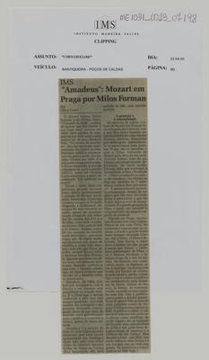 IMS: "Amadeus": Mozart em Praga por Milos Forman