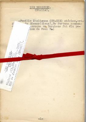 Apontamentos sobre a família dos Borghese de Siena