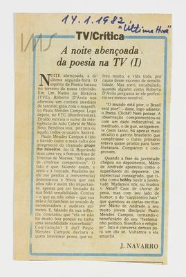 A noite abençoada da poesia na TV (I)