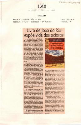 Livro de João do Rio expõe vida dos ociosos