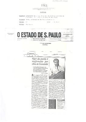 Vigor na poesia é reafirmado por obra de Franceschi