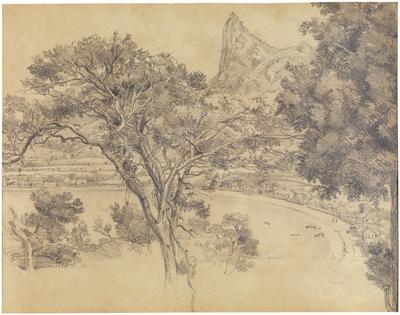 (Corcovado visto da baía de Botafogo)