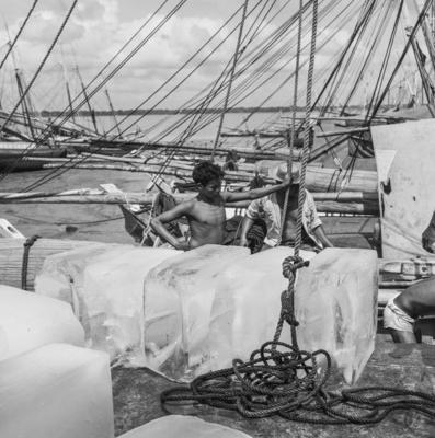 Rio Guamá, pescadores em barco