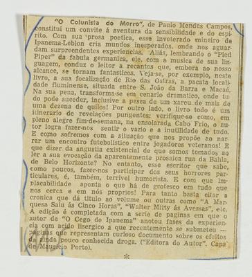 O colunista do morro, de Paulo Mendes Campos...