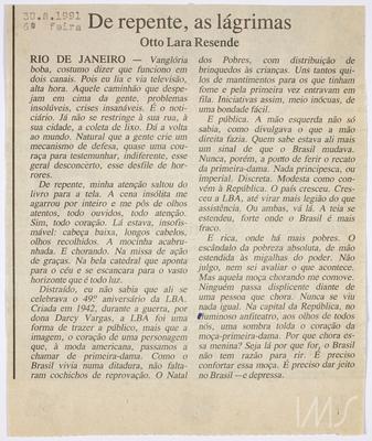 De repente, as lágrimas