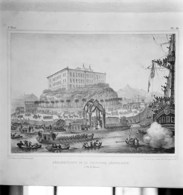 O desembarque da arquiduquesa Leopoldina, obra de Jean Baptiste Debret