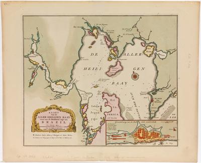 Kaart van de Aller-Heiligen Baay waar aan de Hoofdstad legt van  Brazil