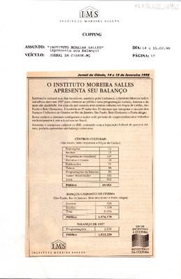 O Instituto Moreira Salles apresenta seu Balanço