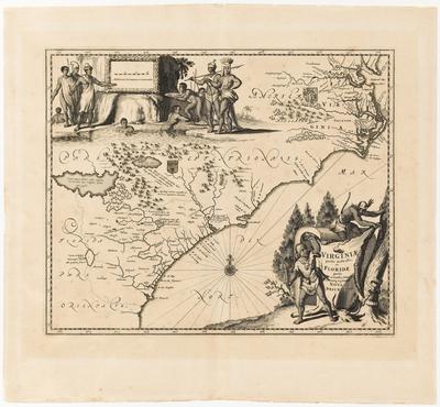 Viriginiae partis australis et Floridae partis orientalis, interja centiumq3, regionumi Nova Descriptio