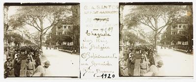 Chegada dos Reis da Bélgica; policiamento na Avenida Rio Branco