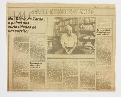 No Diário da Tarde, o painel das curiosidades de um escritor