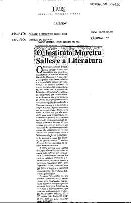 O Instituto Moreira Salles e a Literatura