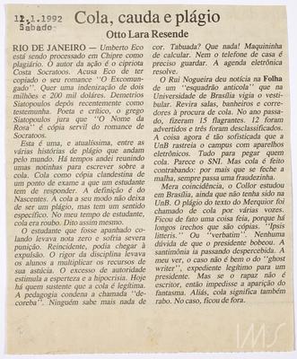 Cola, cauda e plágio