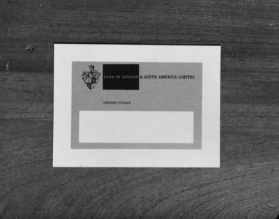 Bank of London - London cheque