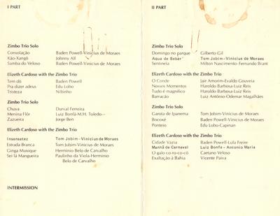 La Martinique Club proudly presents Elizeth Cardoso and The Zimbo Trio