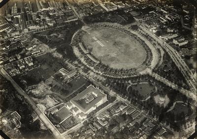 Vista aérea do bairro de São Cristovão, destaque para o Campo de São Cristóvão