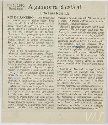 A gangorra já está aí