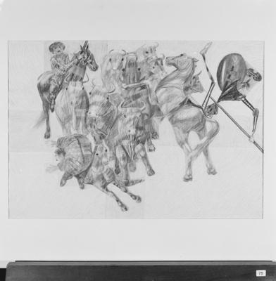 Série Dom Quixote de Cândido Portinari - Dom Quixote arremetendo contra as vacas