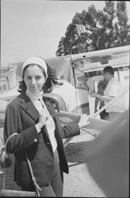 Lena Coelho Santos antes de sobrevoo em São Paulo