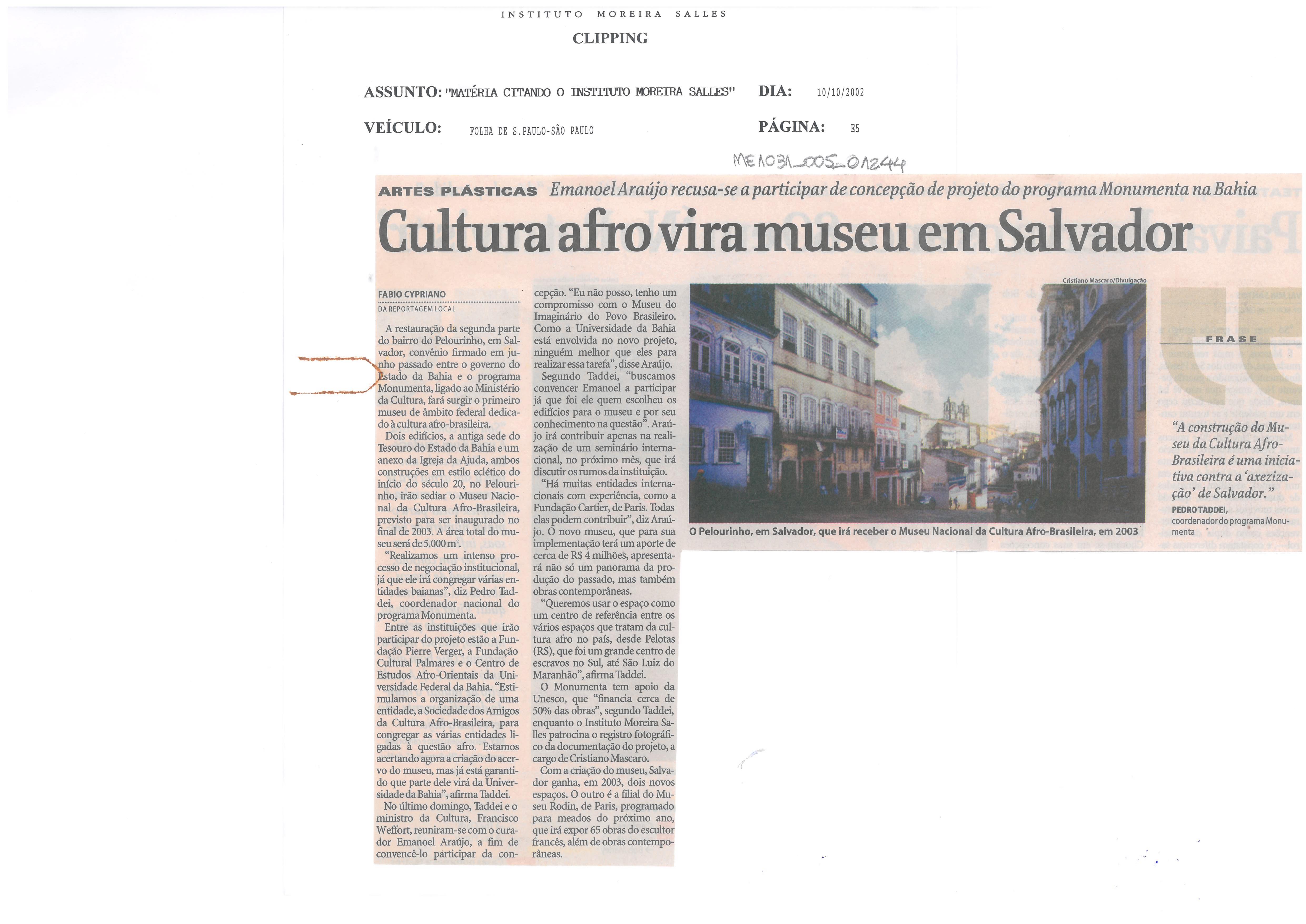 Cultura afro vira museu em Salvador