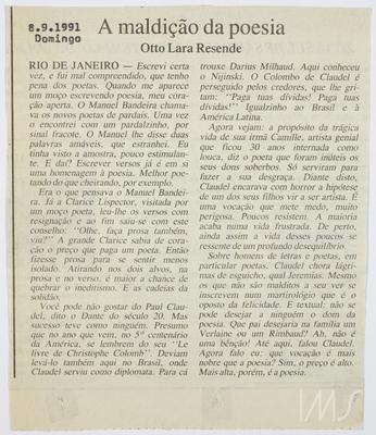 A maldição da poesia