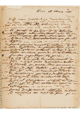 [Carta de Heinrich Ritter von Fernsee Wawra a João Barbosa Rodrigues [?], escrita de Viena em 16 de março de 1881]