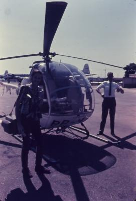 Jorge Bodanzky no helicóptero. Sobrevoo em São Paulo