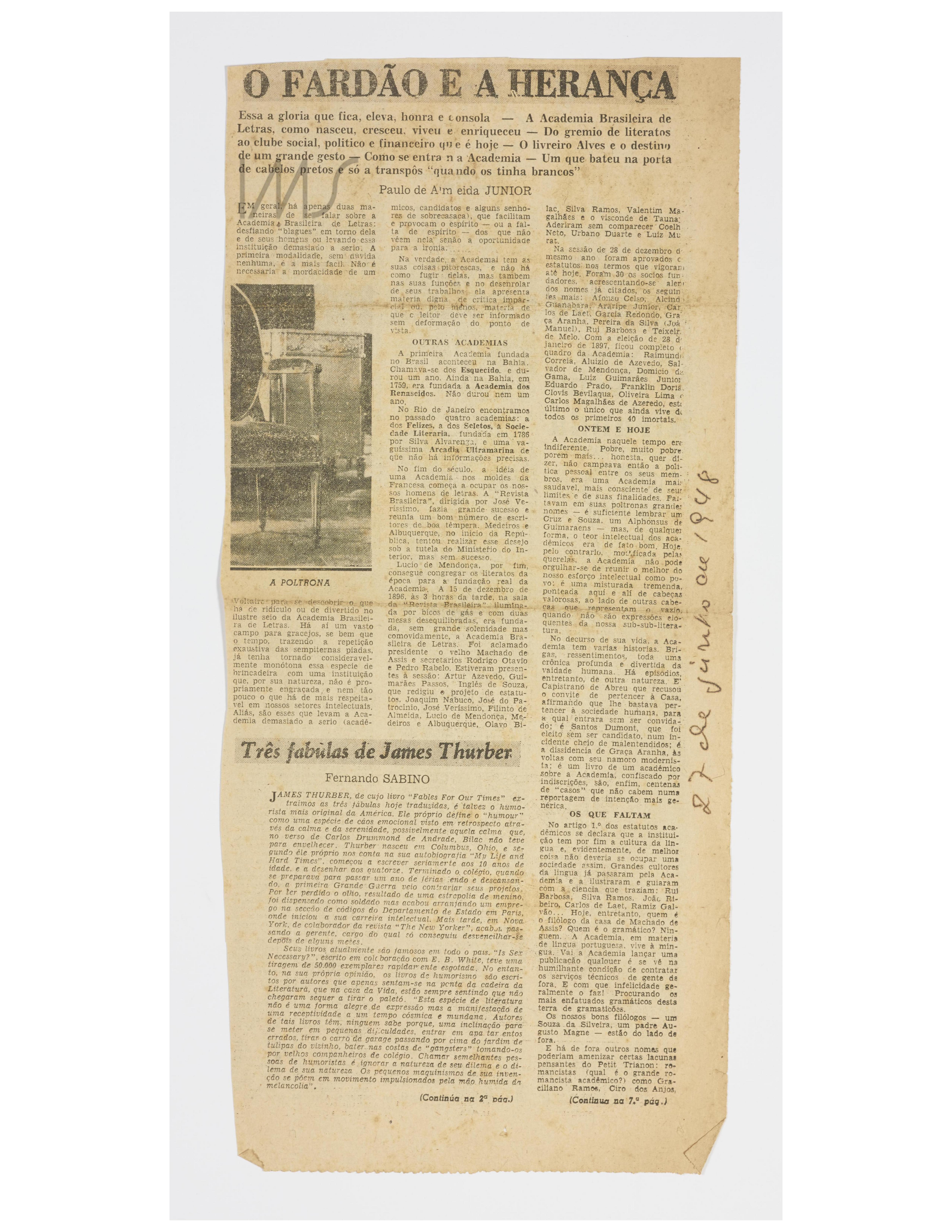 O fardão e a herança