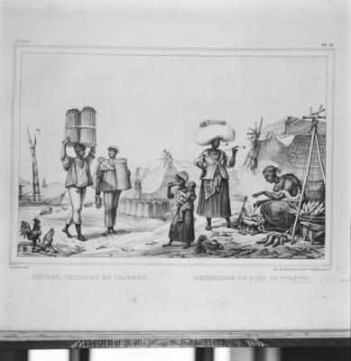 Preta vendendo milho verde, obra de Jean Baptiste Debret