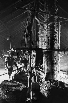 Série Xingu - Interior de maloca indígena