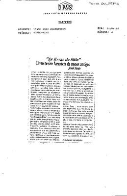 "As ervas do sítio" Livro revive farmácia de nossos antigos