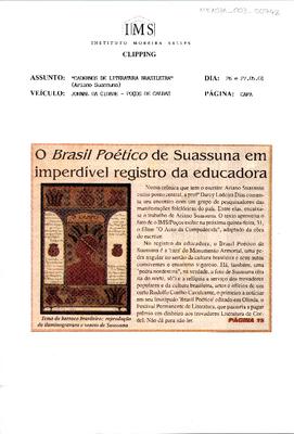 O Brasil Poético de Suassuna em imperdível registro da educadora