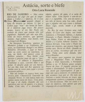 Astúcia, sorte e blefe