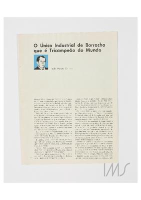 O único industrial de borracha que é tricampeão do mundo