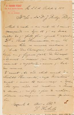 [Carta de G. Peckolt a João Barbosa Rodrigues, escrita do Rio de Janeiro em 22 de outubro de 1888]