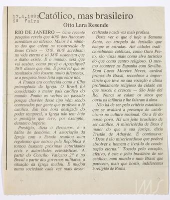 Católico, mas brasileiro