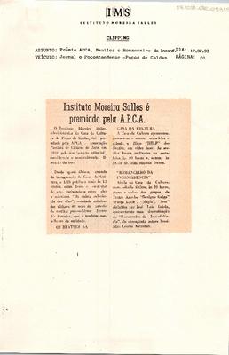 Instituto Moreira Salles é premiado pela A.P.C.A.