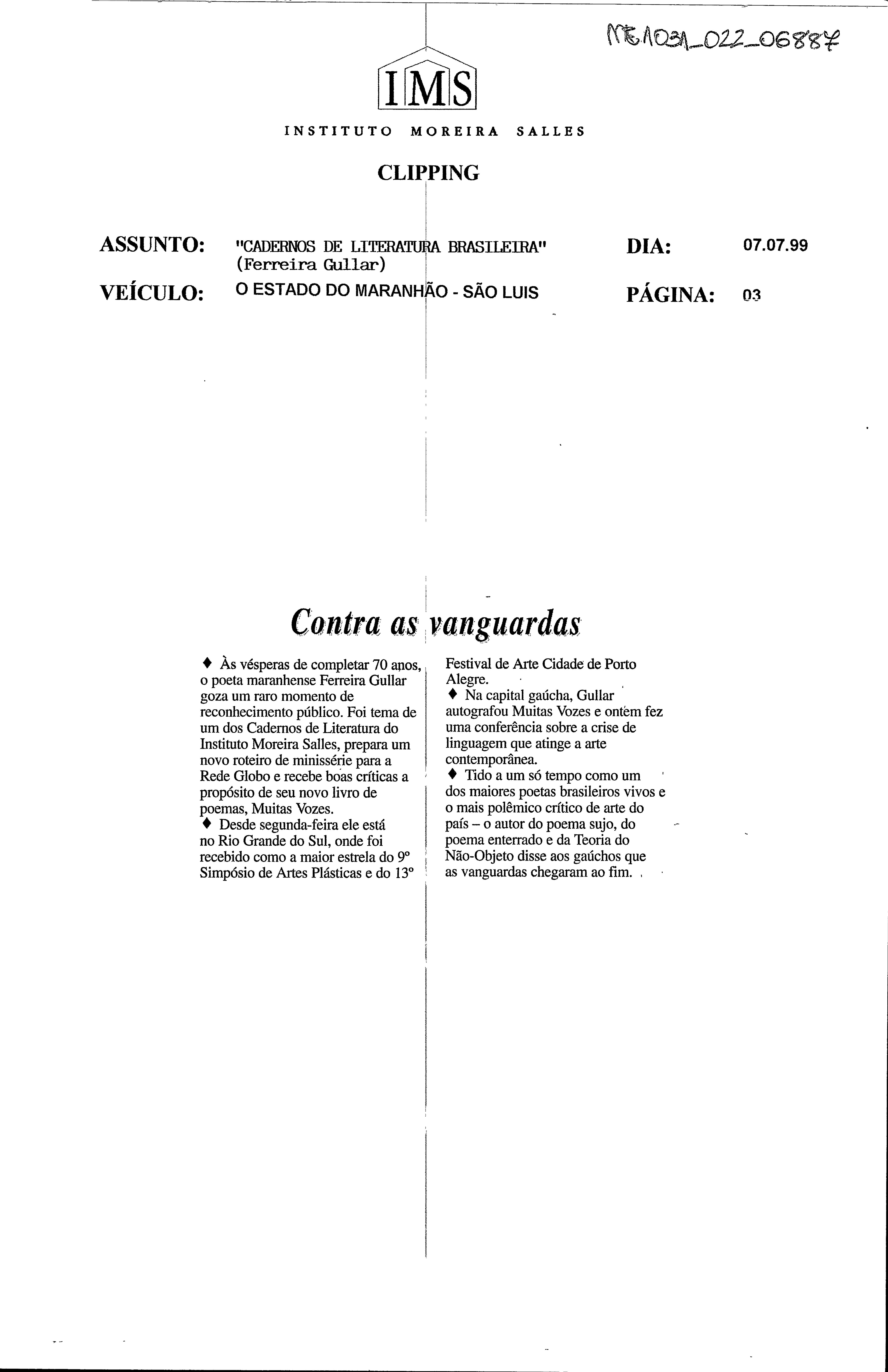 Contras as vanguardas