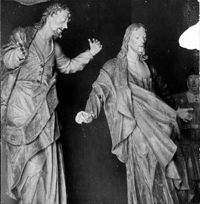 Via Crucis, Passos da Paixão, esculturas de Aleijadinho, cena do Passo da Prisão, Judas e Cristo no Passo da Prisão